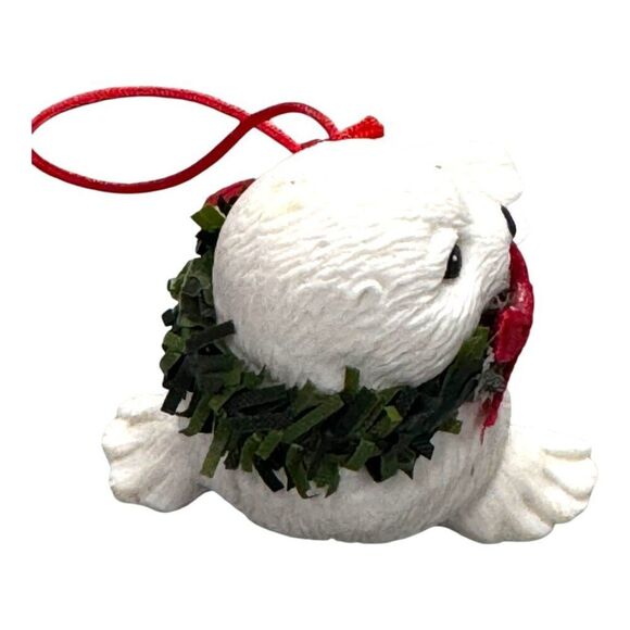 Hallmark Polar Bear & Merry Sea Lion Seal Holiday Ornament Set Lot of 2 White - Picture 7 of 11